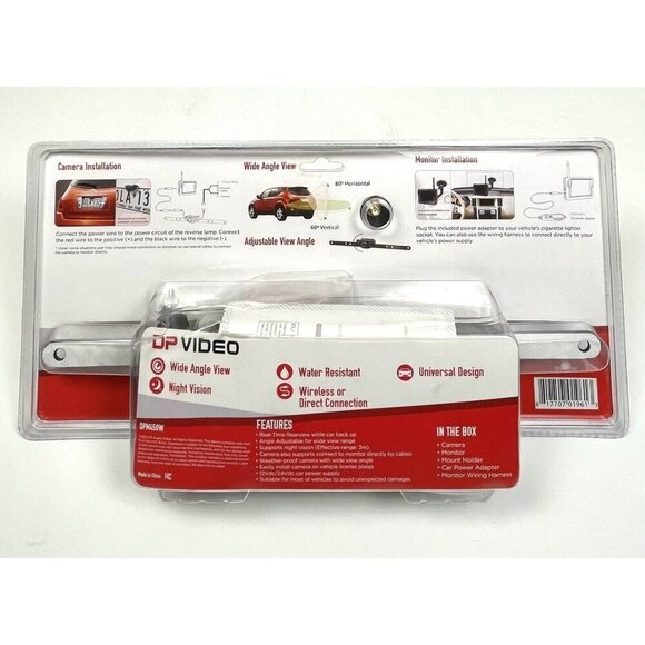 DP AUDIO Wide Angle WIRELESS BACKUP CAMERA KIT Night Vision DPM450W Open Box NEW - Picture 3 of 4